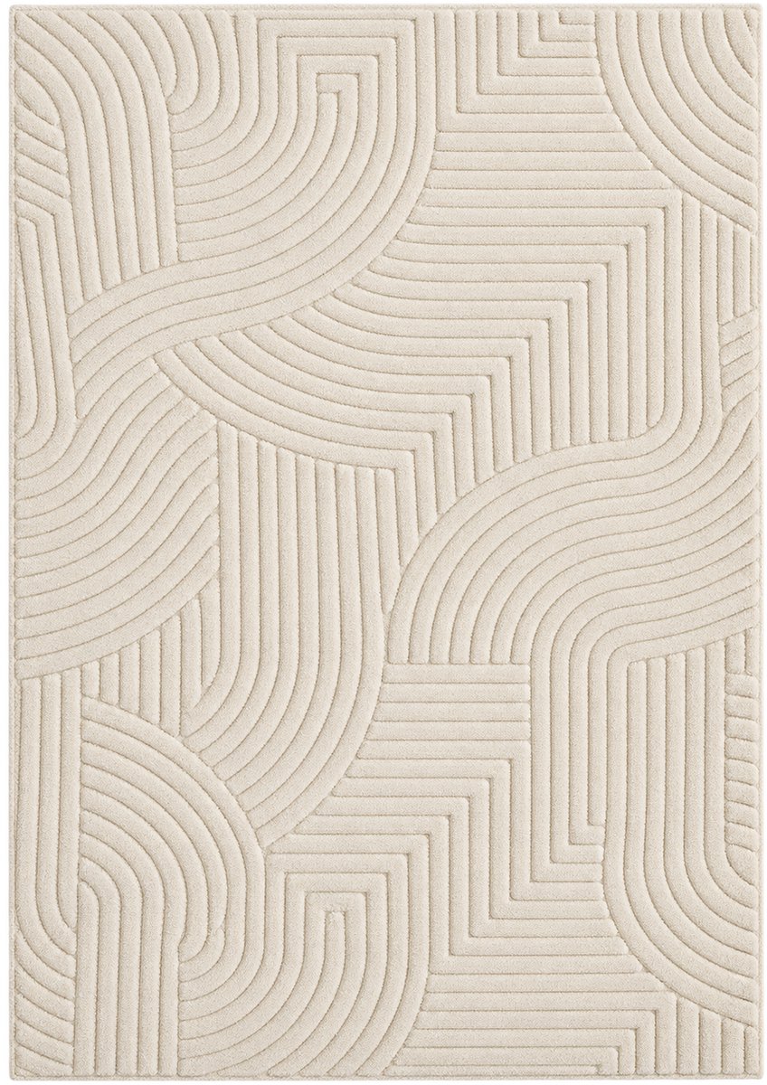 SmartLiving.Store - Vloerkleed - Tapijt voor Eetkamer, Woonkamer en Slaapkamer - Antislip - Modern - Scandinavisch - Crème - 140x200