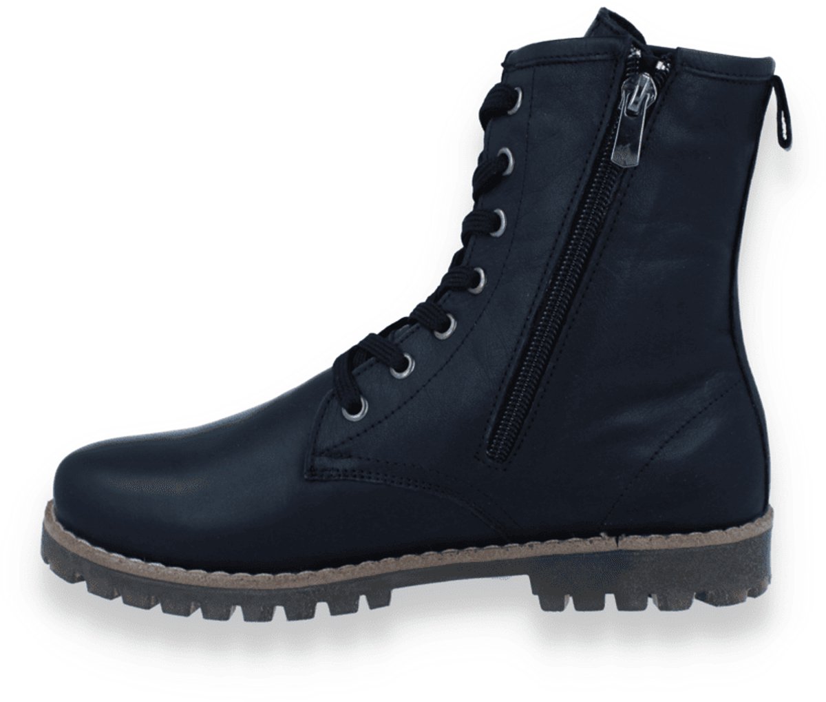 Andrea Conti Dames Leren Veter Enkellaars Uitneembaar Voetbed 0342847002 Zwart