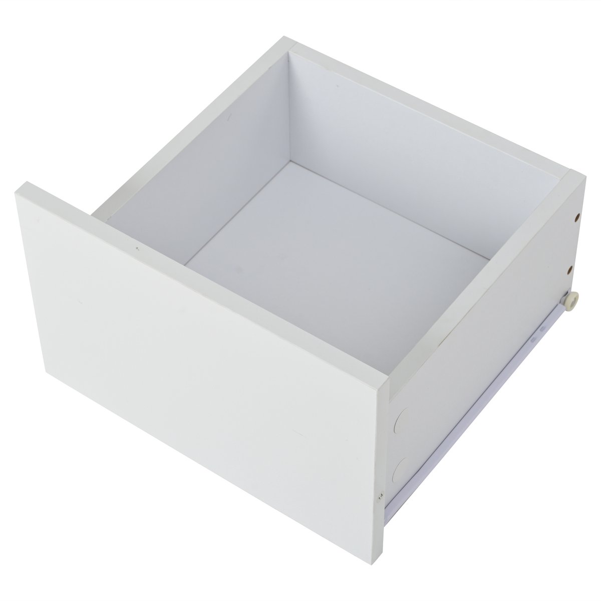 MUVANO Vierkante Salontafel Met 3 Lades - Moderne Woonkamertafel - Salontafel Met Opbergruimte - 70x70x31,5cm - Ruimtebesparend - Woonkamer Wit En Houtkleur