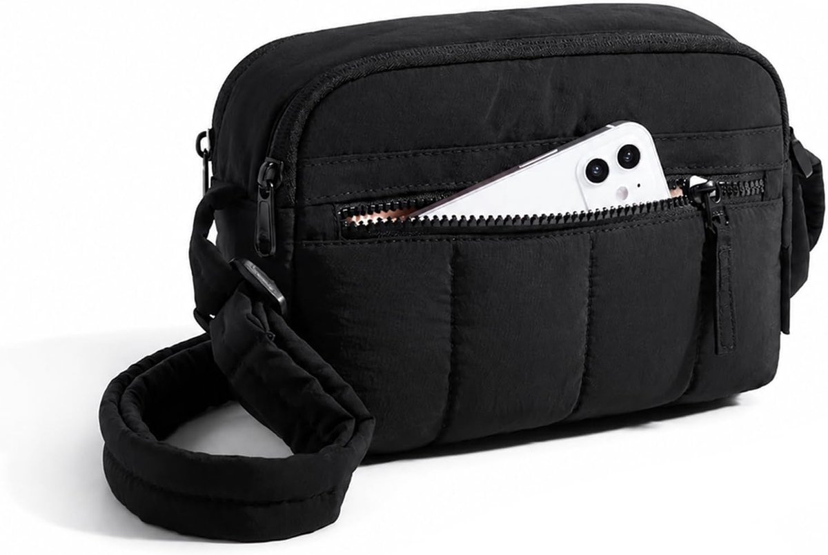 Cameratas & Fototas, 2 in 1 Opgevulde Camerasling Bag, Kleine Schoudertas voor DSLR/SLR/Spiegelreflexcamera's, Fotografie Camera Case voor Fotografen, Zwart
