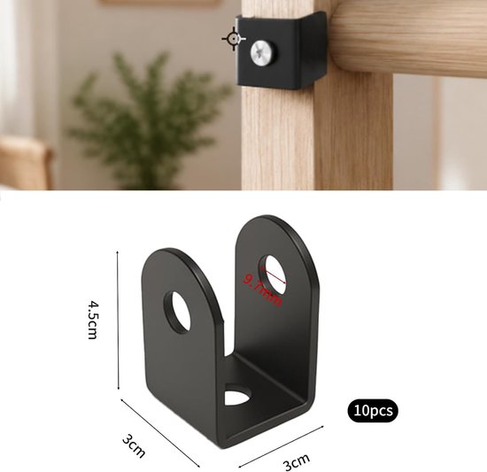 10 stuks U-vormige beugels voor hout, U-vormige wandhouders voor panelen — afbeelding 2