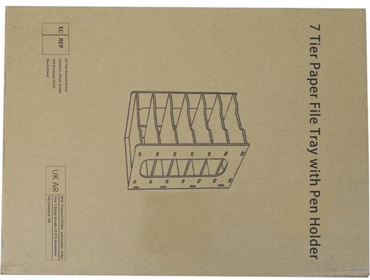 Papieren brievenbak - Bureau-organizer - Voor een opgeruimd kantoor - 7 lagen - Hol ontwerp - 31 x 25.5 x 39 cm - Wit