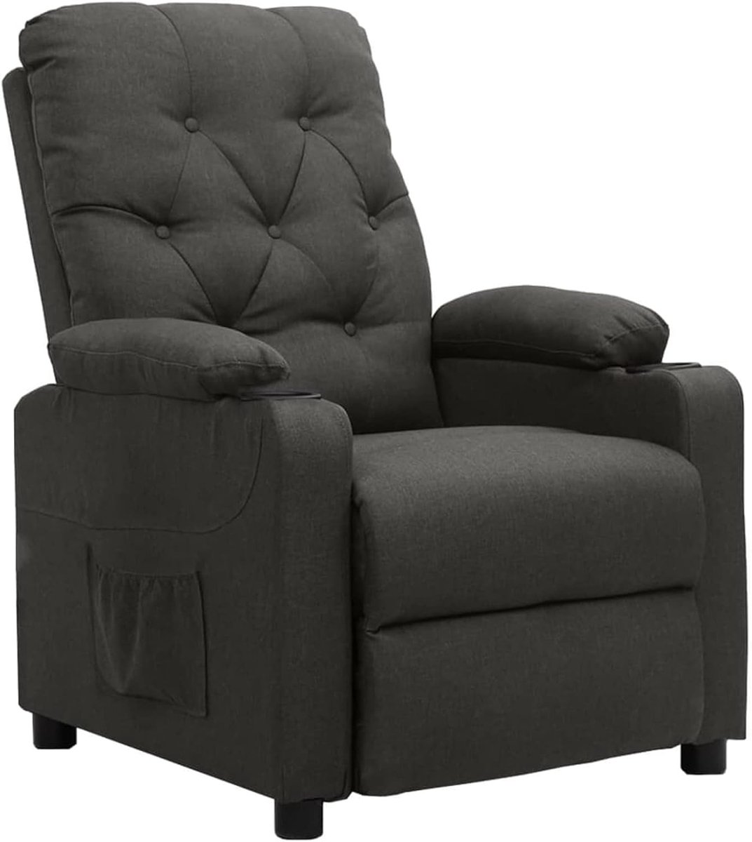 Relaxstoel televisiestoel TV fauteuil relaxstoel ligstoel bureaustoel gestoffeerde stoel relaxbank donkergrijs stof