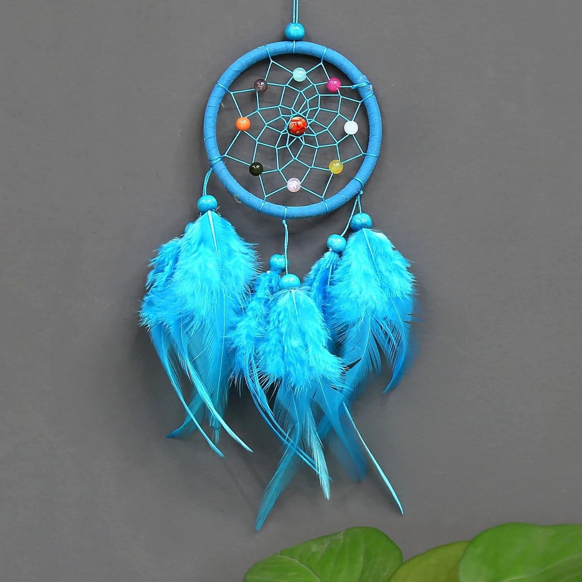 2/4 stuks Small Feather Dream Catcher met parels, 6 kleuren, kleurrijke dromenragers, wanddecoratie, voor slaapkamer, woonkamer