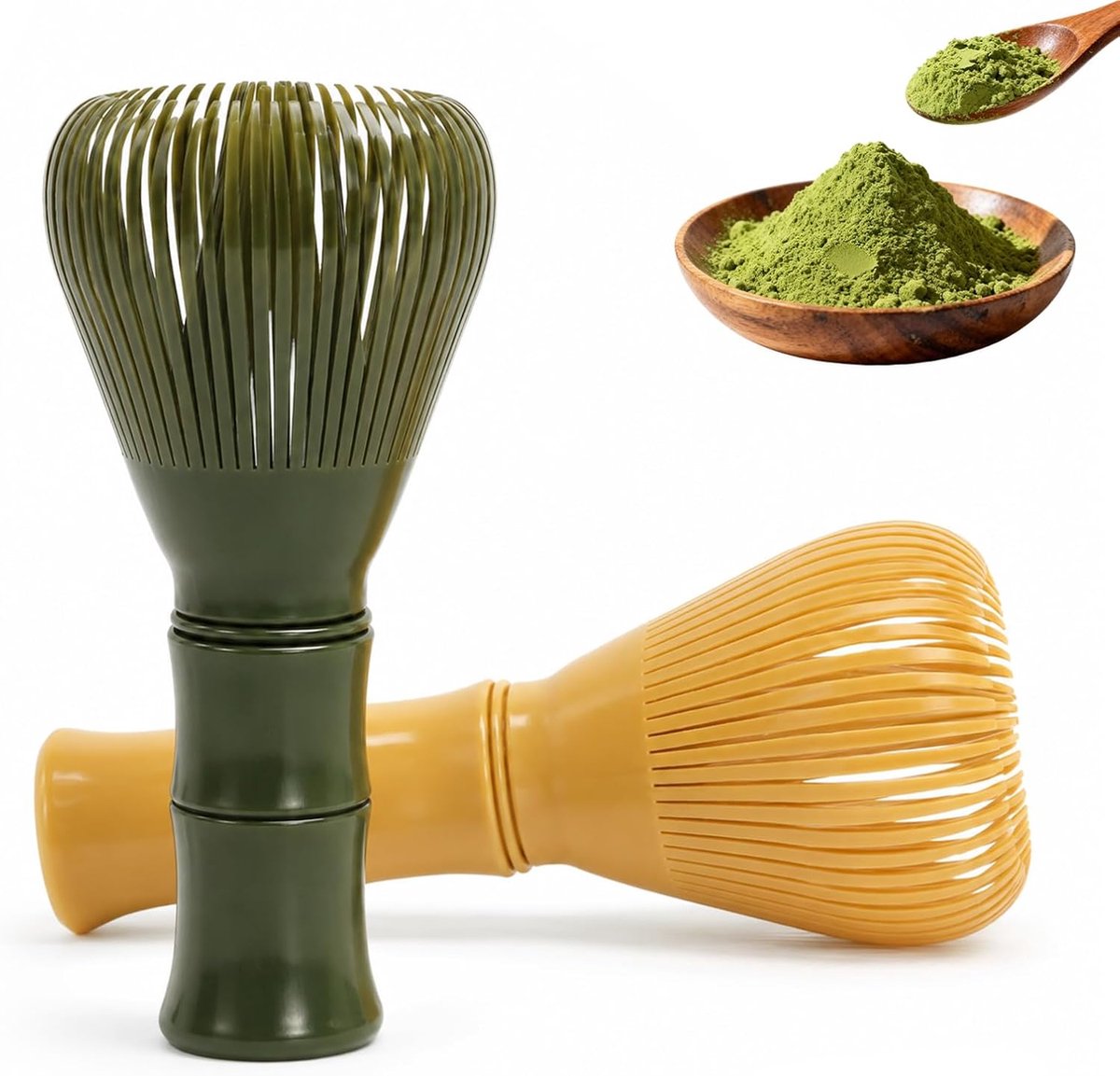Matcha-garde, 2 stuks, kunststof, herbruikbare matcha-garde, Japanse matcha-garde, voor matcha, warme chocolade en bakwaren
