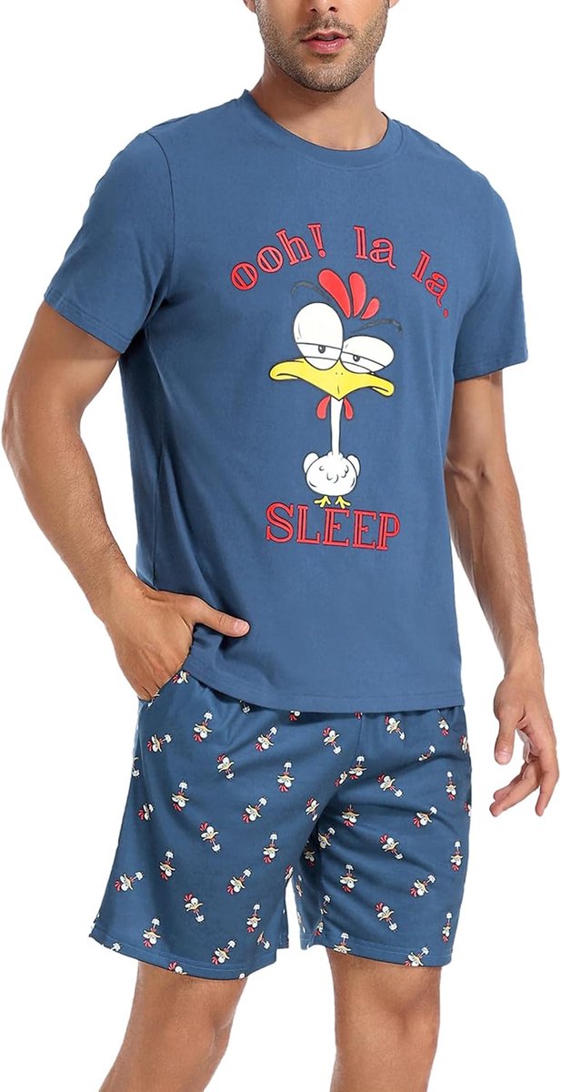 Pyjama voor de zomer, korte pyjamasets voor heren, katoen, broek, nachtkleding voor heren