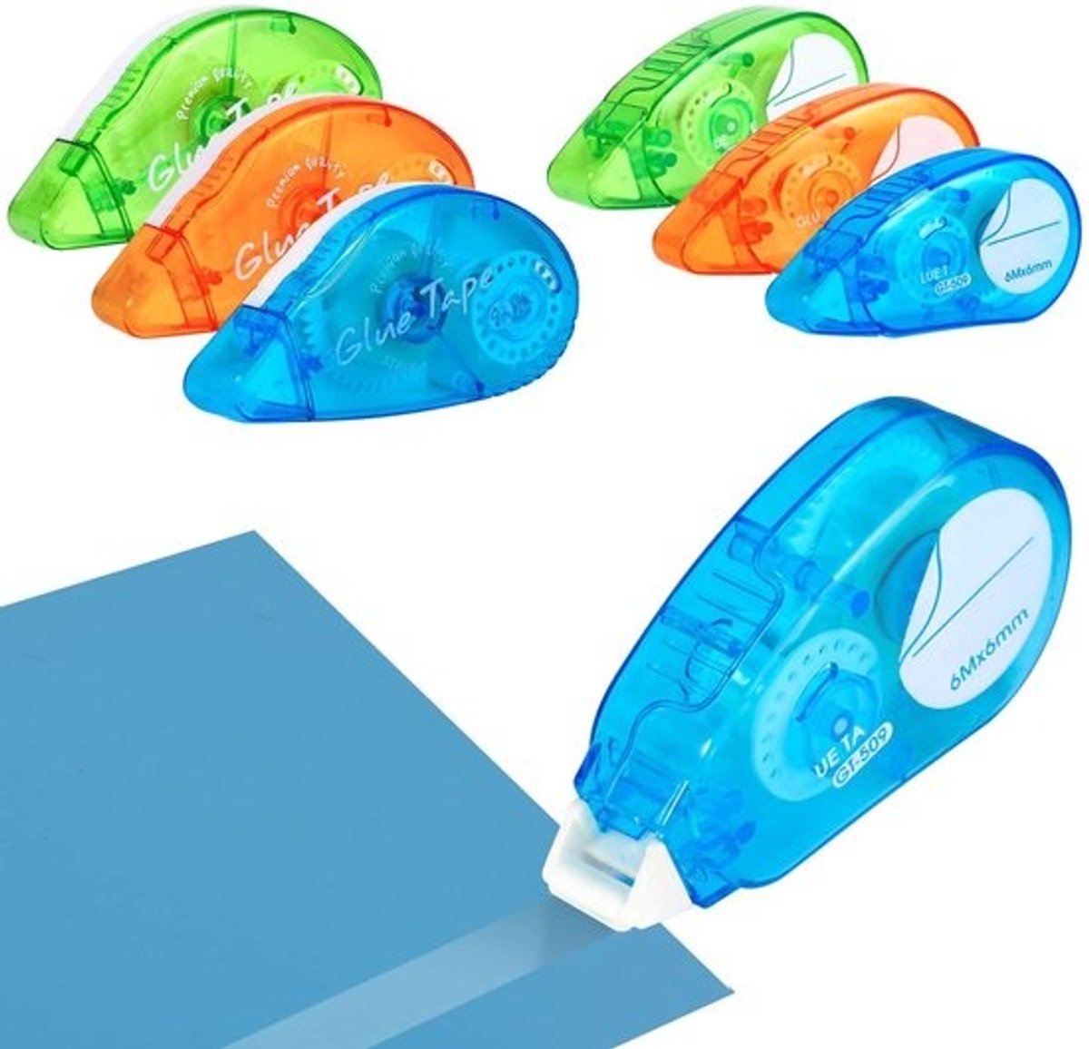 Dailygoods - 6 stuks dubbelzijdig plakband op roller - transparant