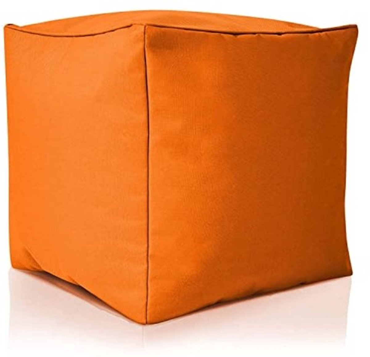 Stijlvolle poefkruk - Voor binnen en buiten - 40x40x40 cm - Met comfortabele EPS-vulling - Voetenbank - Voor kinderen en volwassenen - Oranje