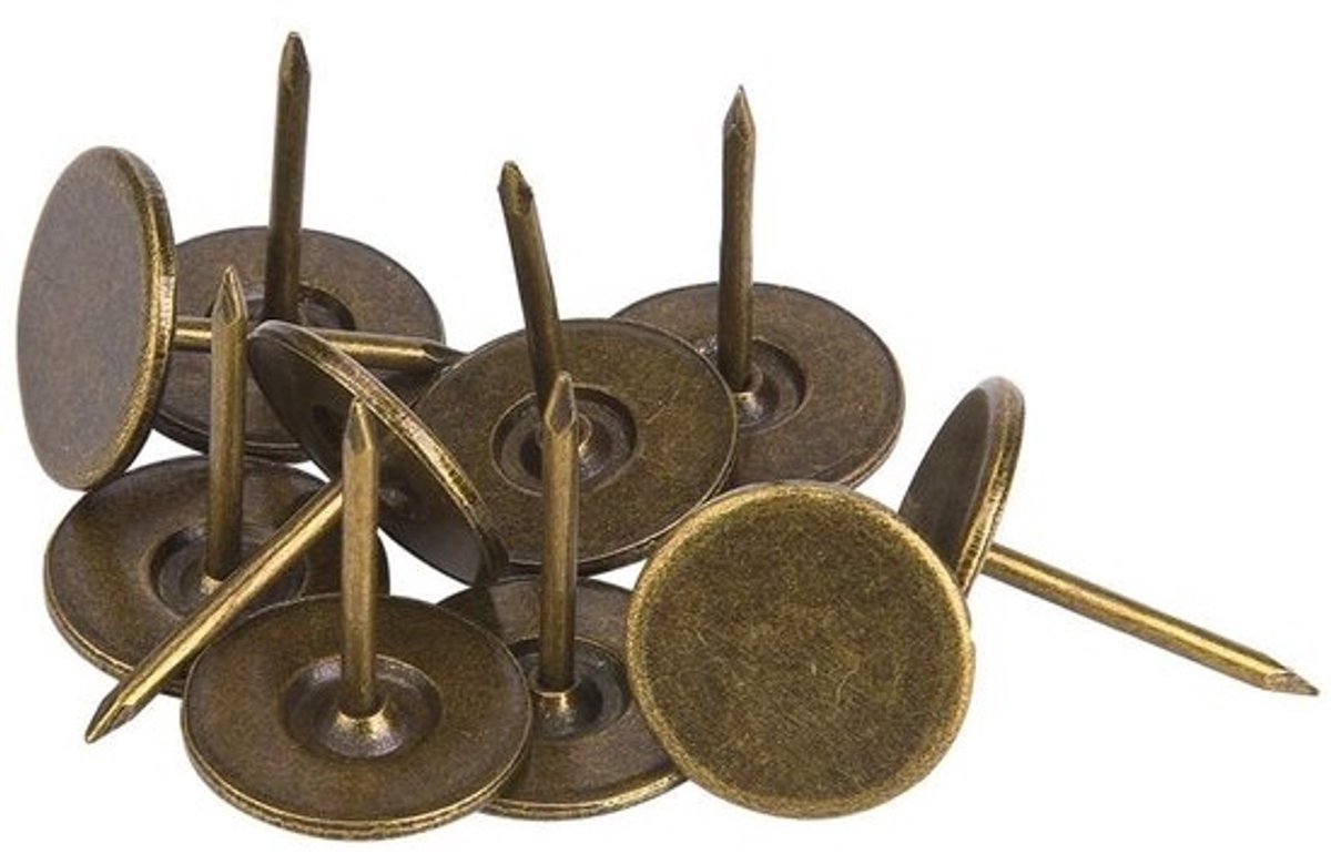 Dailygoods-100 kopspijkers - Bekledingsspijkers - Antieke stijl - Duurzaam ijzer - Platte kop - Decoratieaccessoires - Bekledingsnagels