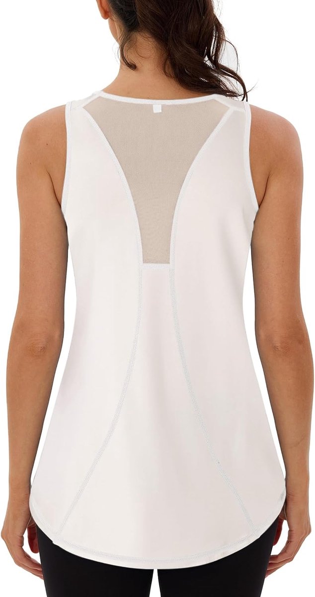 Dames yoga tanktop mesh rug mouwloos sport bovendeel hardlopen fitness functioneel gym activewear tanktop S-3XL