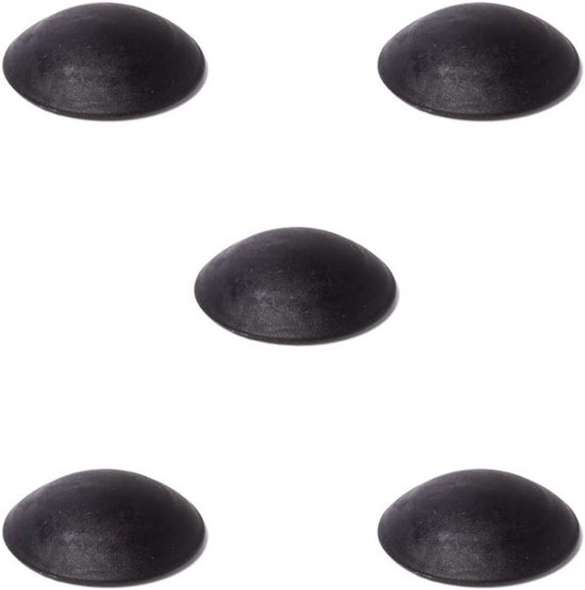 5 zelfklevende deurbuffers | Zwart | 40 mm diameter | Wandbescherming voor deurhandvat