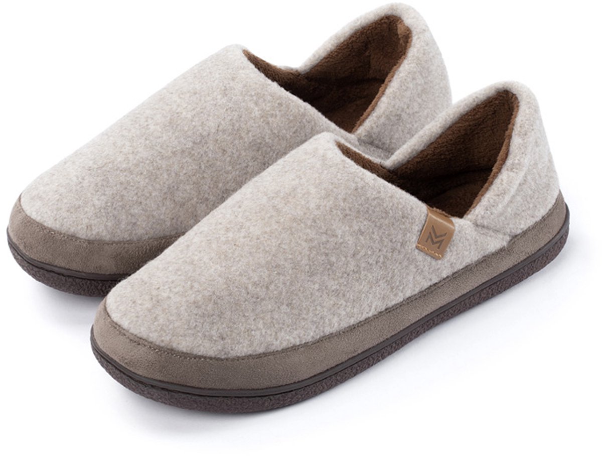Milanoro - Comfortabele, warme herenpantoffels - Taupe - 39-40