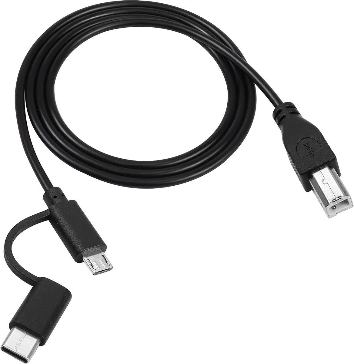 2-in-1 USB C and Micro USB Cable, 3.3ft for Printer, Scanner, Electric Clover Sheets, Digital Pianos, Phone and - ShopVlot