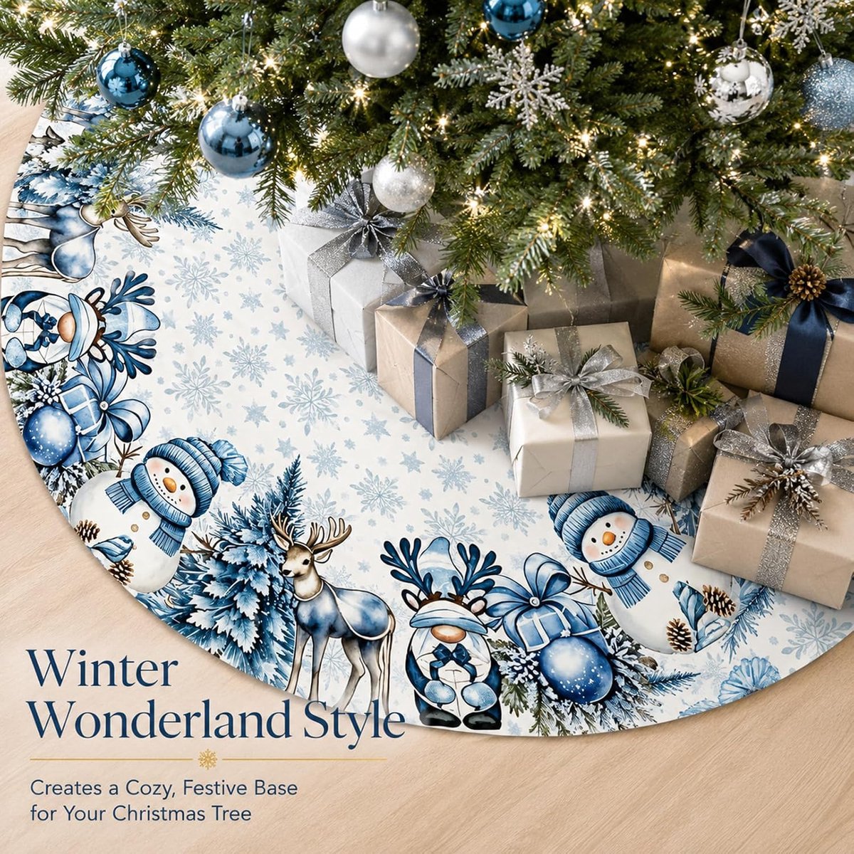 Kerstboomrok - 120cm - Kerstboomkleed - Kerstkleed - Boomdeken - Kerstboomkleden - Kerstboomversiering - Kerstboom Kleed Voor Onder De Kerstboom - Kerst - Sneeuwman - Kerstversieringen - Voor feestdecoratie en interieur – foto 4