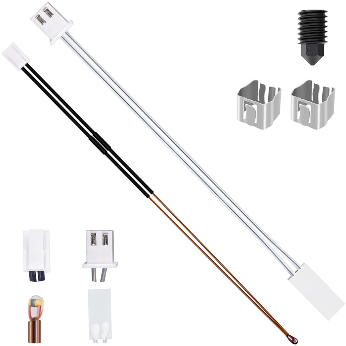 Ceramic Heating Thermistor for X1, 24V 60W Ceramic Heater, 3D Printer Accessories 300℃ High Temperature Sensor with - ShopVlot