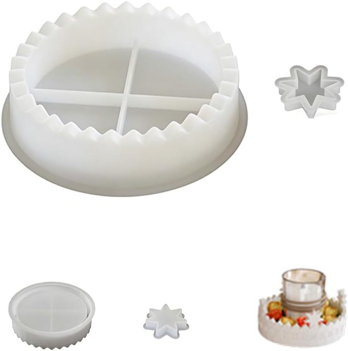 Silicone Moulds Christmas Casting Moulds Silicone Candle Holder Star and Advent Calendar Silicone Moulds Casting Mould - ShopVlot