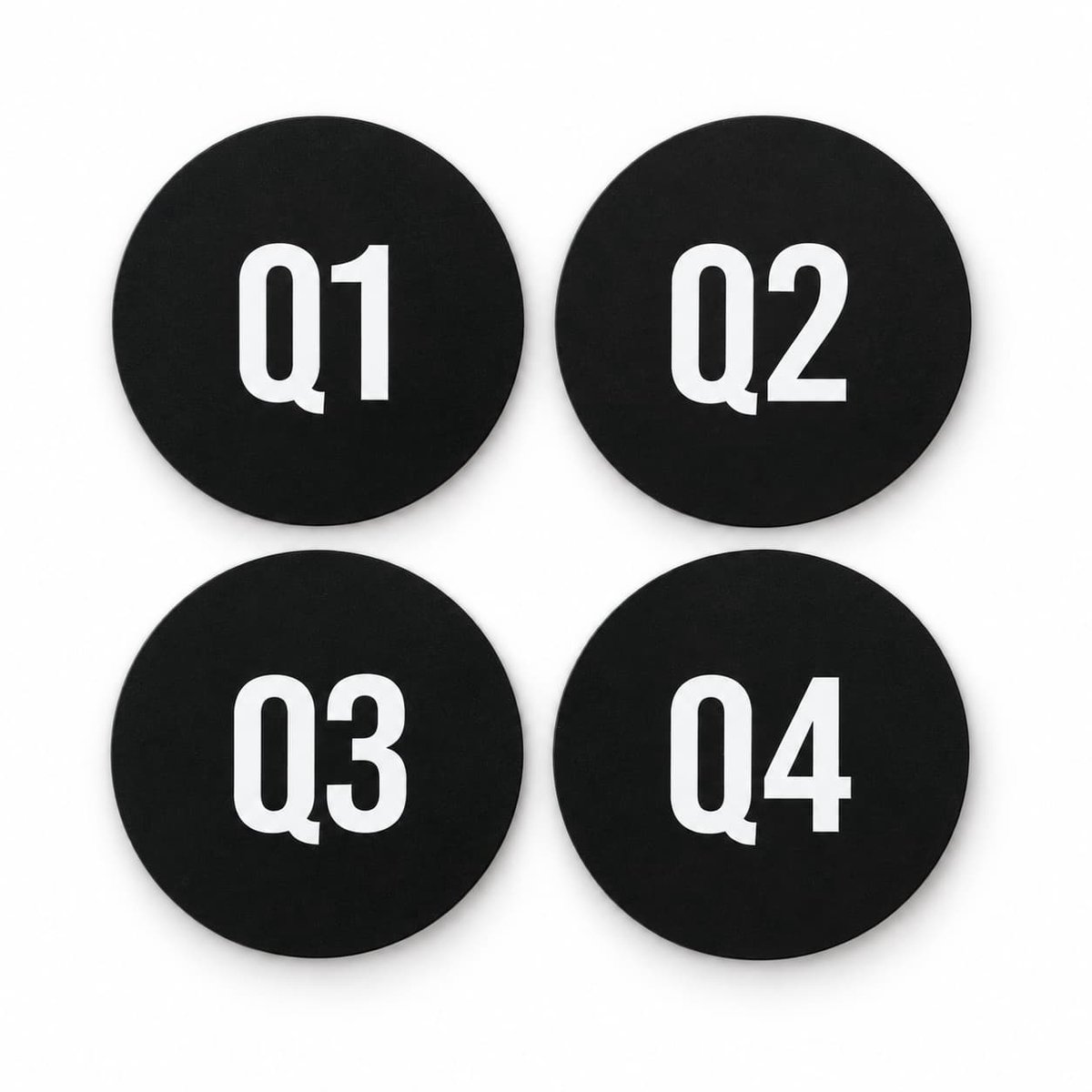 Magneten Kwartaalplanning Zwart - Q1-q4 Stuks - Kamer26