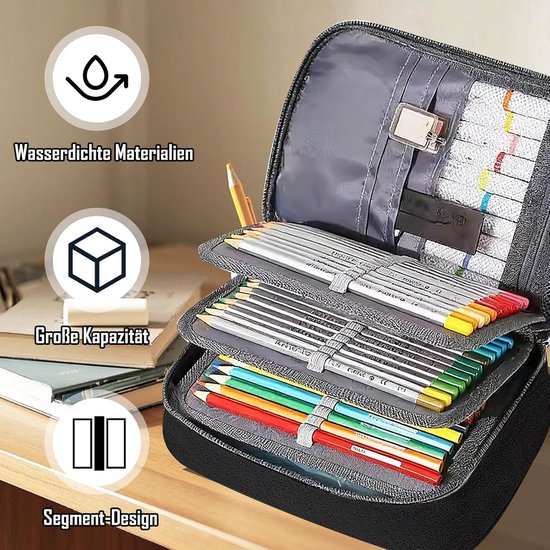 Etui tiener, school-etui, pennenetui jongens, pennenetui, etui voor jongens, 5 vakken, draagbare pennenetui, potlodenorganizer — afbeelding 5