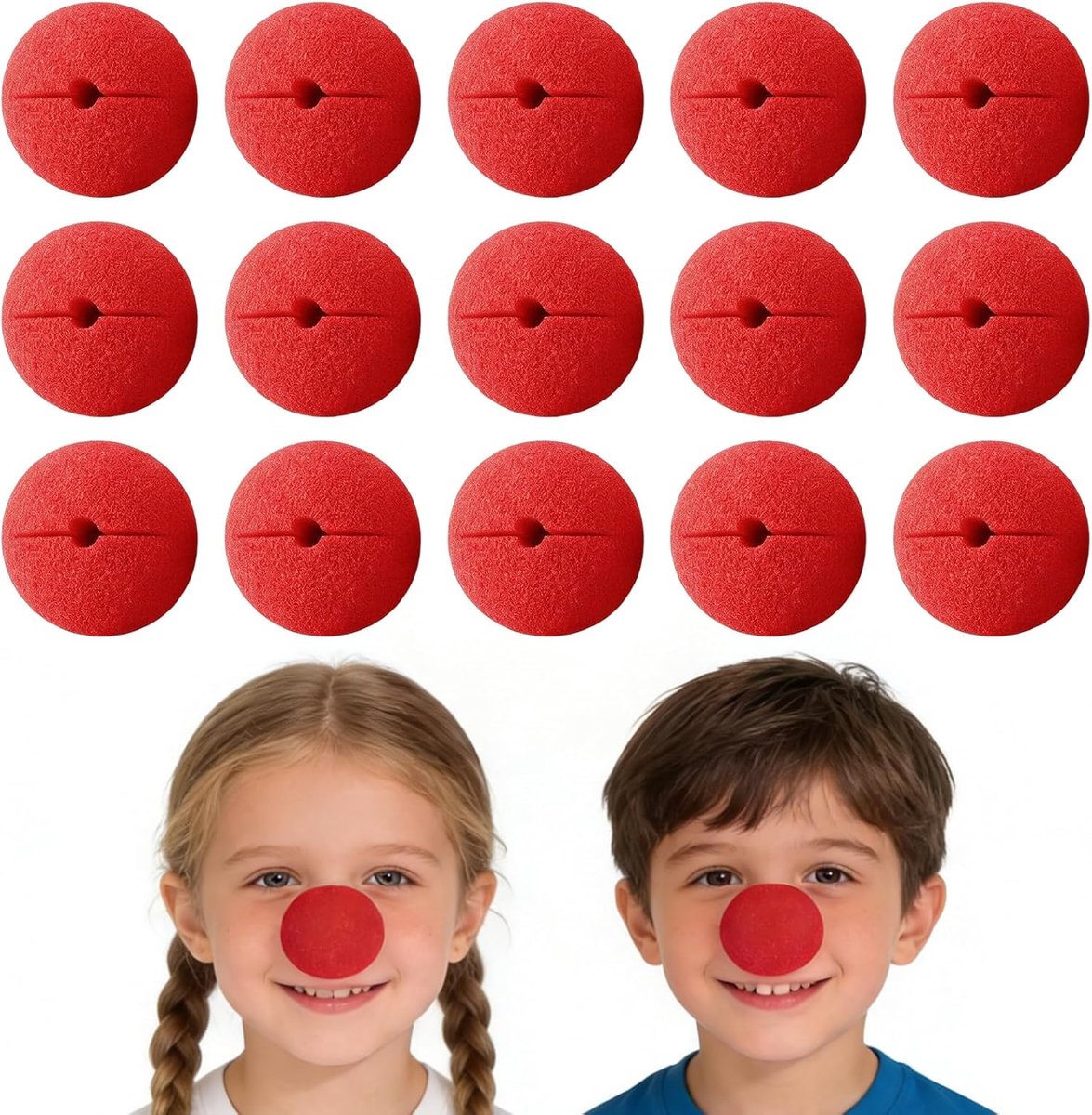 15 x clownneuzen van rood schuimrubber, zachte clownneus voor kinderen en volwassenen, kostuumaccessoires voor circus, carnaval, Halloween en verjaardagsfeesten, 15 stuks