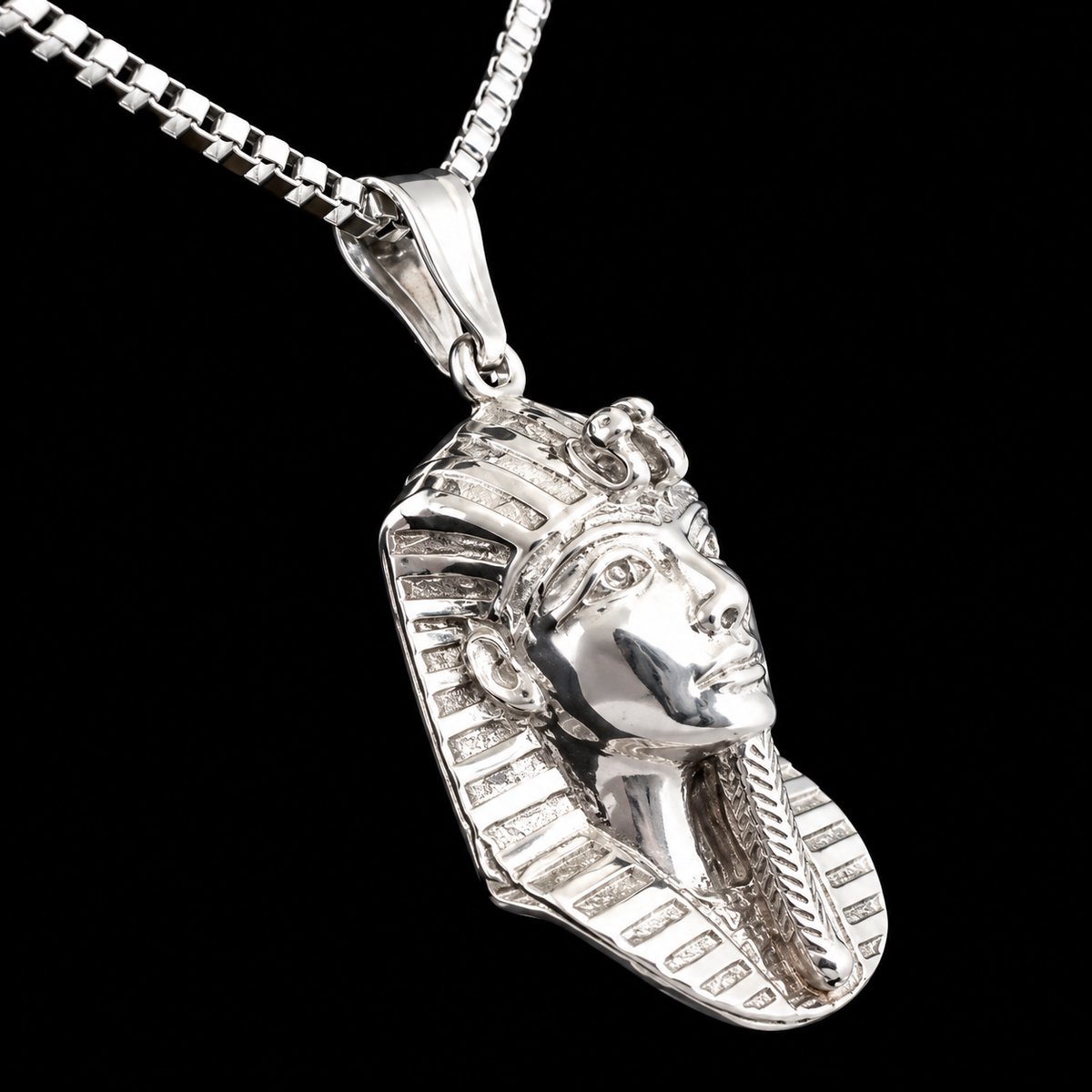 Hetty'S - Unieke zilveren hanger - van Toetanchamon - Met zilver collier van 42 cm