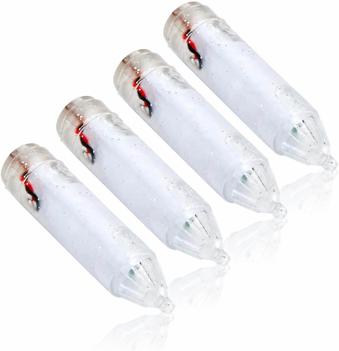 4 Stuks Vissen LED Aas Licht Nachtvissen Ingebouwde Batterij Stroboscoop Knipperlicht Aas Lokken Onderwater Aas Lamp Waterdicht Aas Licht met Doos Wit