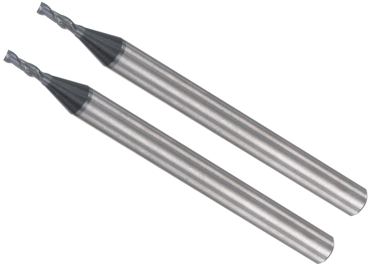 Vierkante frees, snijden 1,5 mm x 4 mm, schacht 4 mm, hardmetaal P05, Altin coating, 2 CNC-fluiten - (toepassingen: frezen van gehard roestvrij staal), 2 stuks