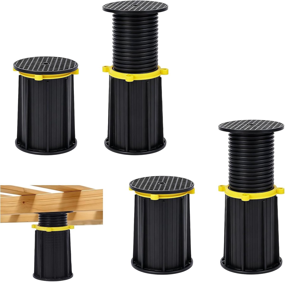 4 stuks in hoogte verstelbare bedsteunpoten 10-17,9 cm, bedframe steunpoten voor bedcentrum, meubelpoten, vervangende - ShopVlot