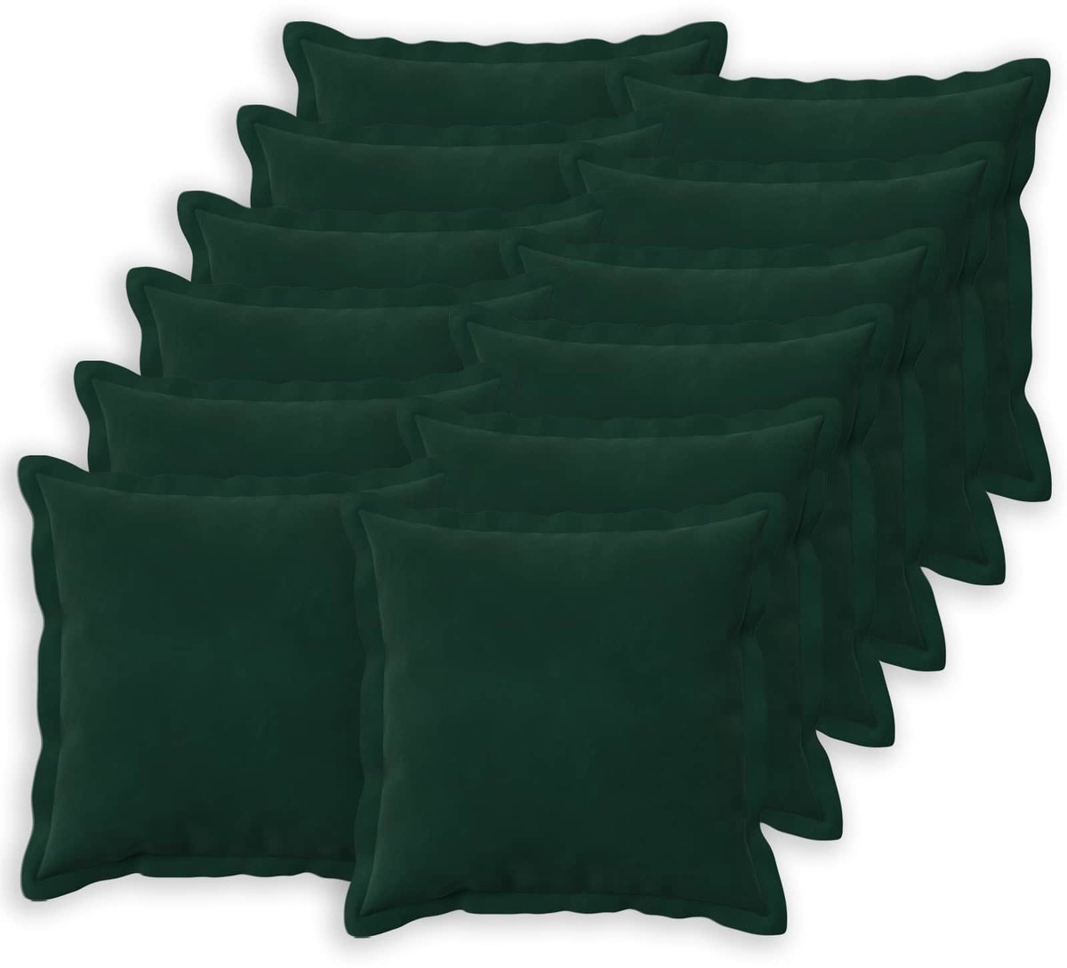 vidaXL Dekenkussen - 12 - st - HOUTEN - Donkergroen - 40 - x - 40 - cm - fluweel