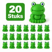 Pradeo - Miniatuur Kikkertjes - 20 Stuks - Mini - Beeldjes - Hars - Groen - Kikkertjes - Kikkers - Social Media / Instagram / TikTok Trend - Decoratie - Landschap - DIY