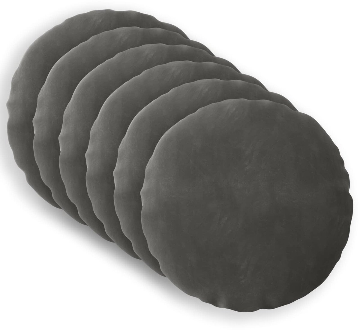 vidaXL Dekenkussen - 6 - st - HEERLEN - Donkergrijs - Diam. - 30 - cm - fluweel