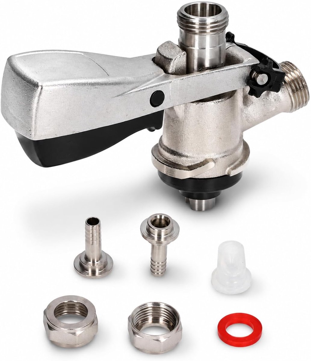Beer Keg Coupler, S Type Stainless Steel Barrel Distributor with G5/8 Male Thread Compatible with Home Brewing, Bars - ShopVlot
