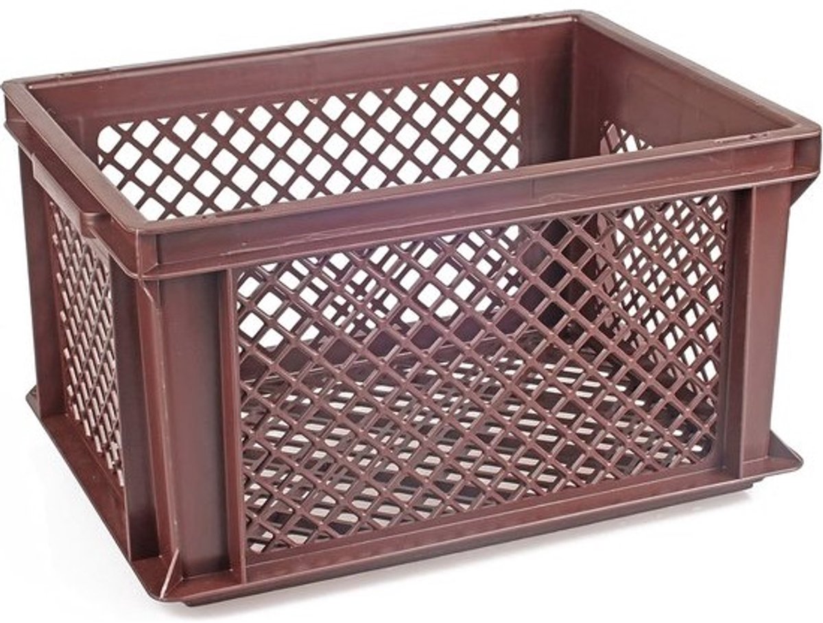 Stabiele fietskist - Bruin - 40x30x22 cm - Robuust en ruim