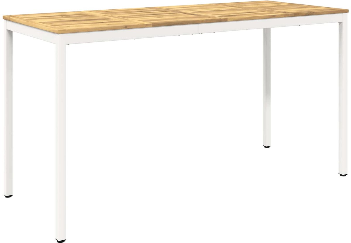 vidaXL Tuin - Bar - Tafel - NAARDEN - Witgewassen - 196 - x - 80,5 - x - 105 - cm