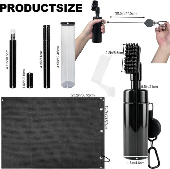 Reinigingsset voor golfclub, waterborstel en accessoires - Quixotical Reinigingsset voor golfclub, waterborstel en - ShopVlot — afbeelding 2