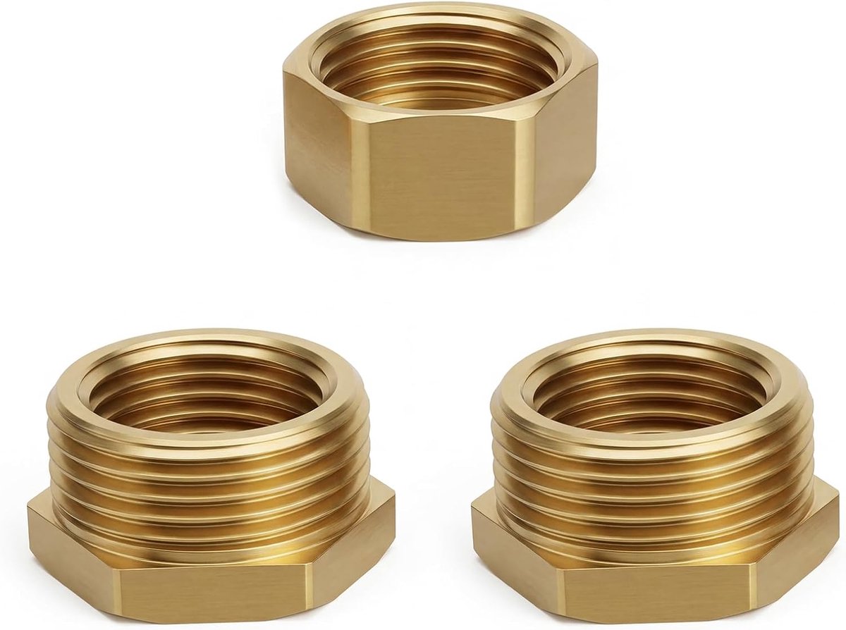 Verloopstuk 1/2 naar 3/4 inch - Messing adapter set - Corrosiebestendig - Eenvoudige installatie - ShopVlot