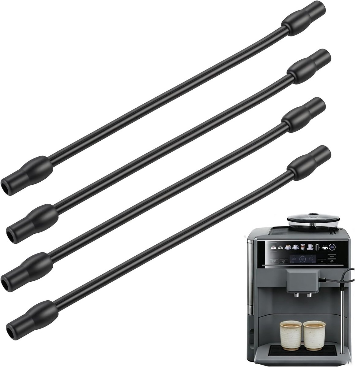 4 stuks reserveslangen voor automatische koffiezetapparaat EQ6, compatibel met alle modellen, eenvoudige installatie - ShopVlot