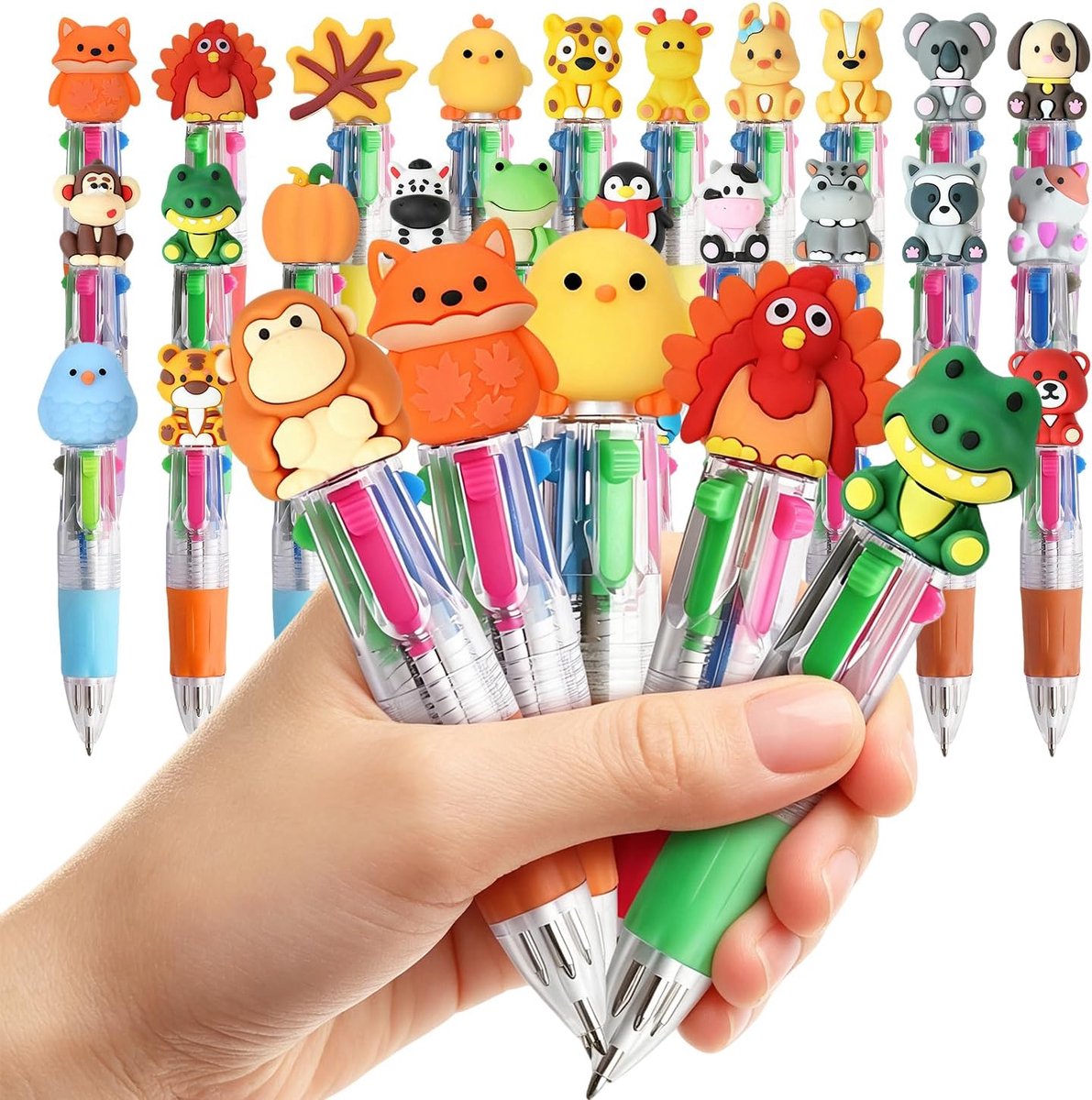 Balpennen met cartoonpatroon, balpenset voor kinderen, cadeautjes voor verjaardag, gastgeschenken, schoolprijzen, adventskalendervulling, Kerstmis