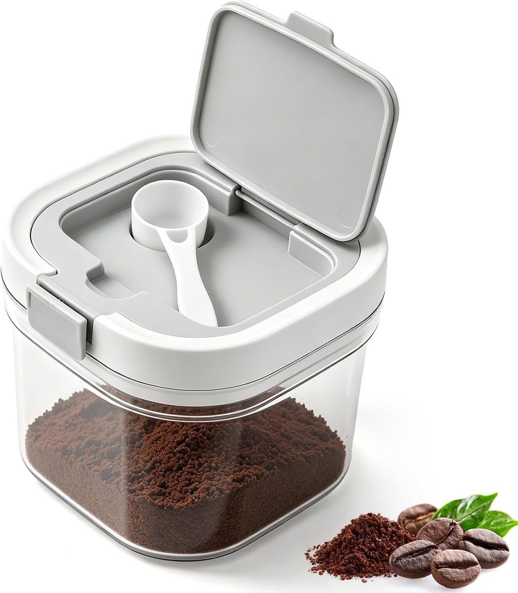 Koffiebus koffiebonen container 800 ml koffiecontainer | Koffiebonen opslag met luchtdicht deksel en lepel, duurzame keuken koffiepot voor koffie, theebladeren, noten, meel
