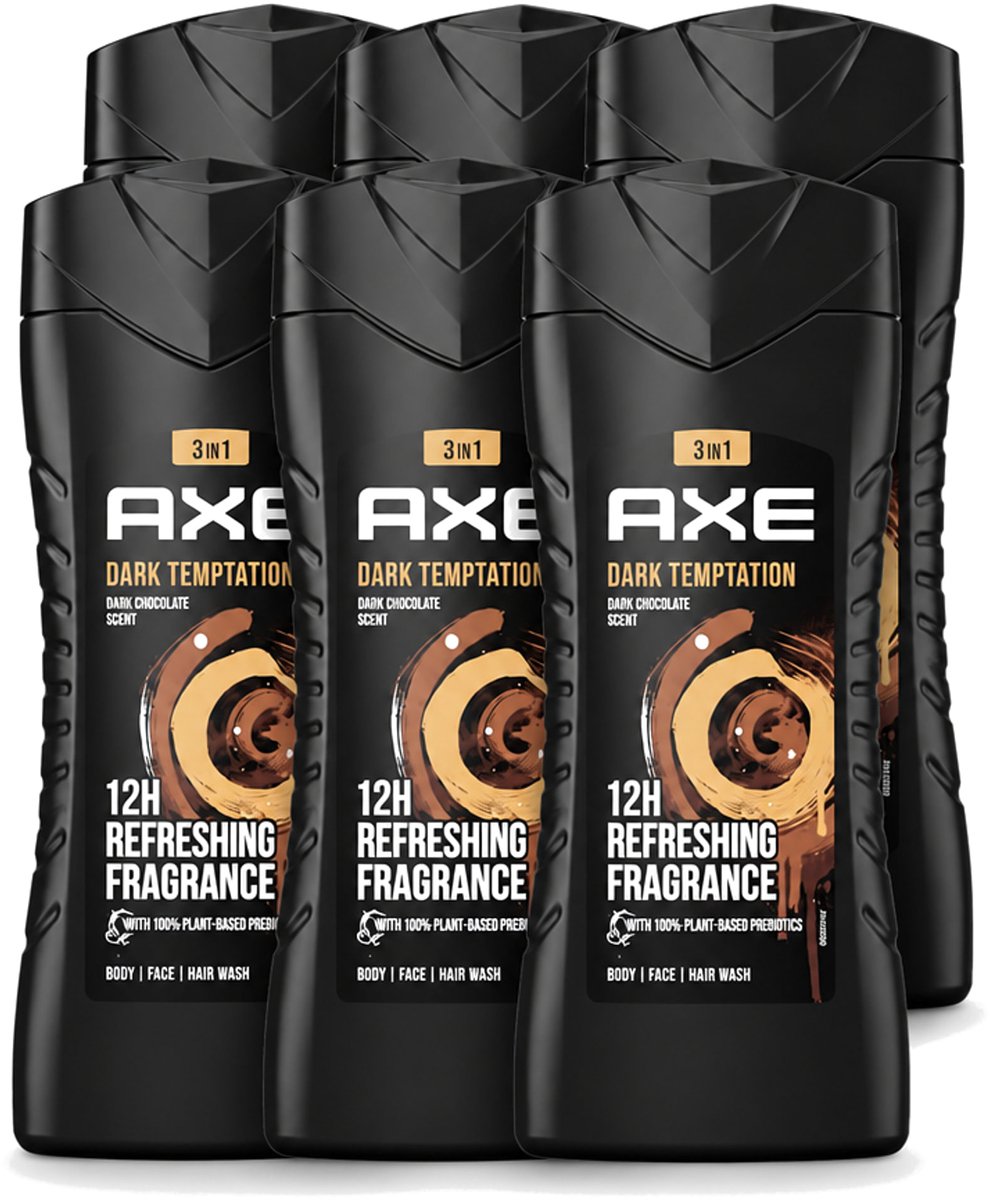 6 x Axe – Douchegel – Dark Temptation – 250 ml - Voordeelverpakking - 6 stuks