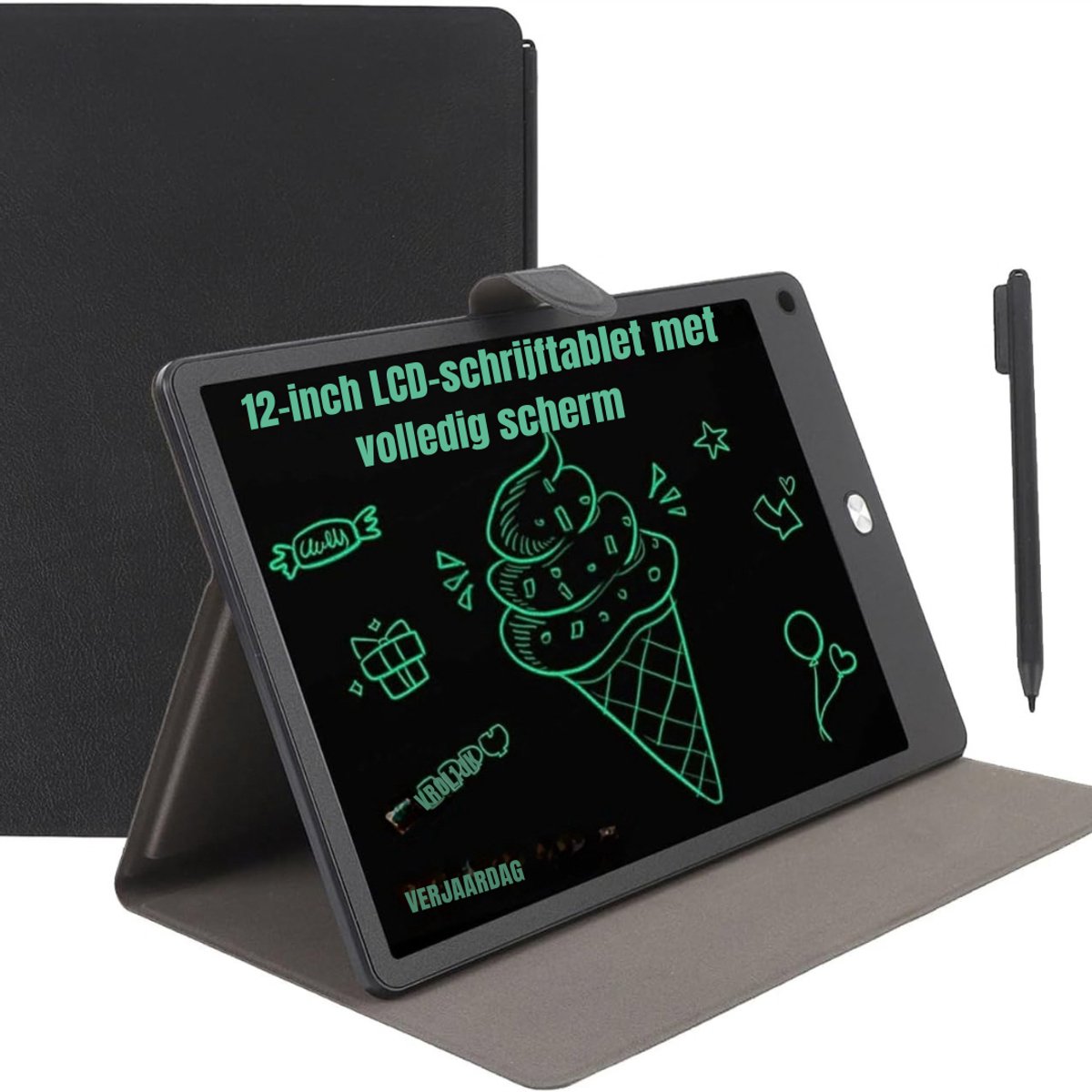 Levo® Digitaal Notitieblok - Grafische Tablet Met Tekenpen - Herbruikbare Notitieblok - Zwart - 36cm x 24cm x 1cm