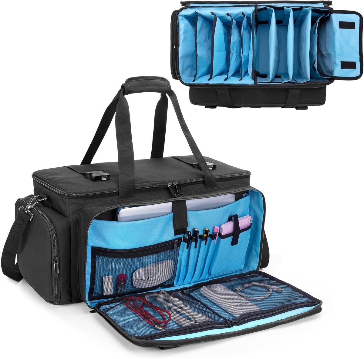 HODRANT DJ Cable Bag with Sturdy, Padded Bottom and Dividers - ShopVlot