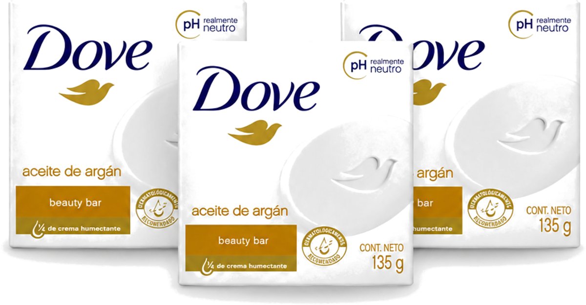 3 x Dove - Zeep - Arganolie - Verzorgend en hydraterend - 135 g - Voordeelverpakking - 3 stuks