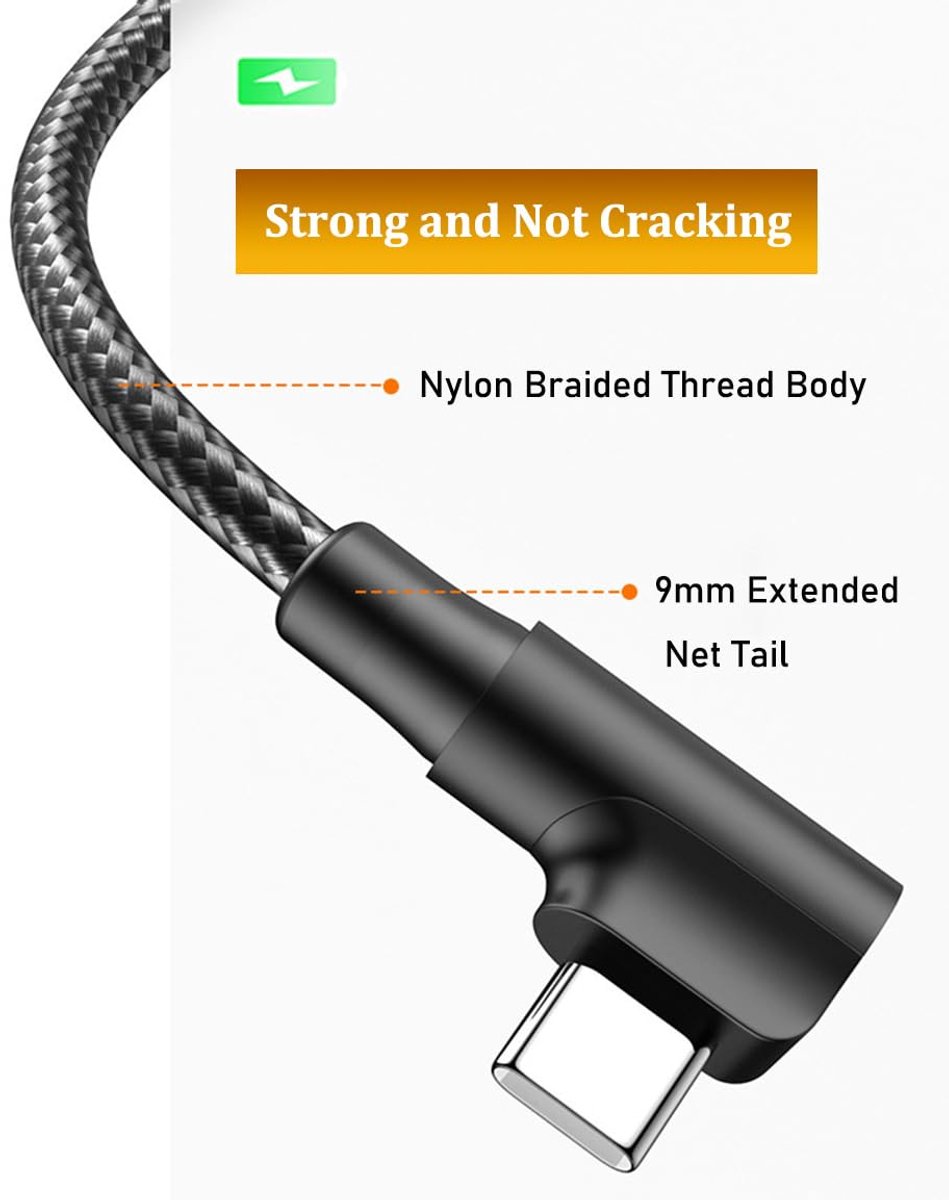 USB C Oplaadkabel [1 m], 60W Nylon Gevlochte USB naar USB C Kabel - ShopVlot