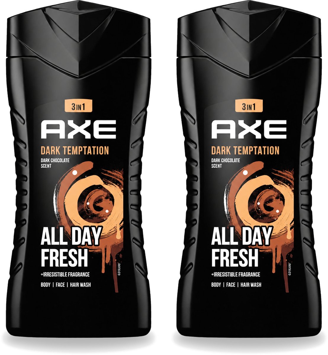 2 x Axe - 3-in-1 Douchegel - Dark Temptation - Dark Chocolate - 250 ml - Voordeelverpakking - 2 stuks