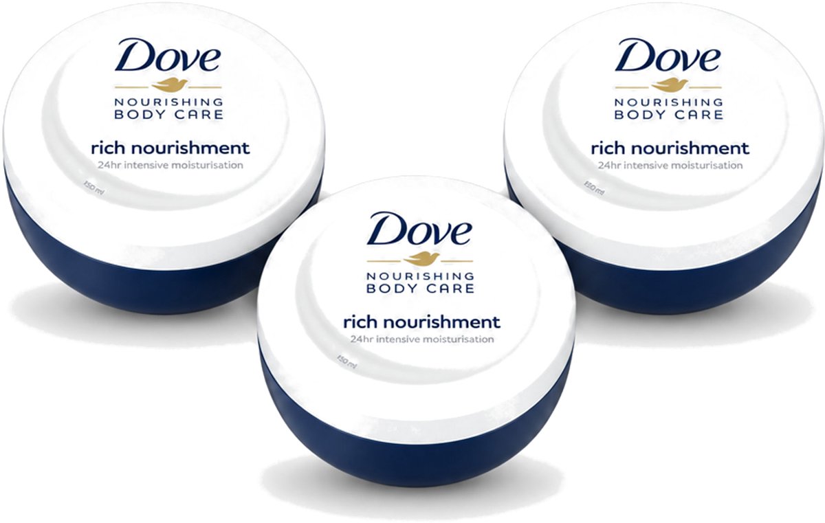3 x Dove – Bodycrème – Voedende Crème – 150 ml - Voordeelverpakking - 3 stuks