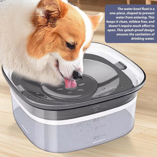 Waterbak voor honden en katten - 2L lekvrije en antislip drinkbak, ideaal voor huisdieren zonder morsen — afbeelding 5