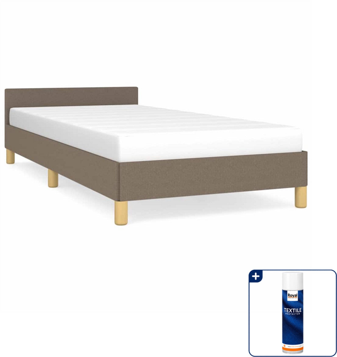 vidaXL bedframe - 100 x 200 cm - stof - taupe - Inclusief textielbeschermer 500 ml