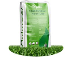 Gazonmest All-In-One (20kg, 400m2) - Voor een Diepgroen Sterk Gazon Zonder Mos en Onkruid - Gazonmeststof - Gazon Kalk - Meststof Gazon - Gras Mest - Bodemverbeteraar - Organifer