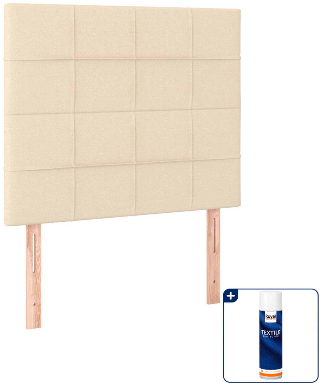 vidaXL boxspring met matras 120 x 190 cm - stof - crème - Inclusief textielbeschermer 500 ml