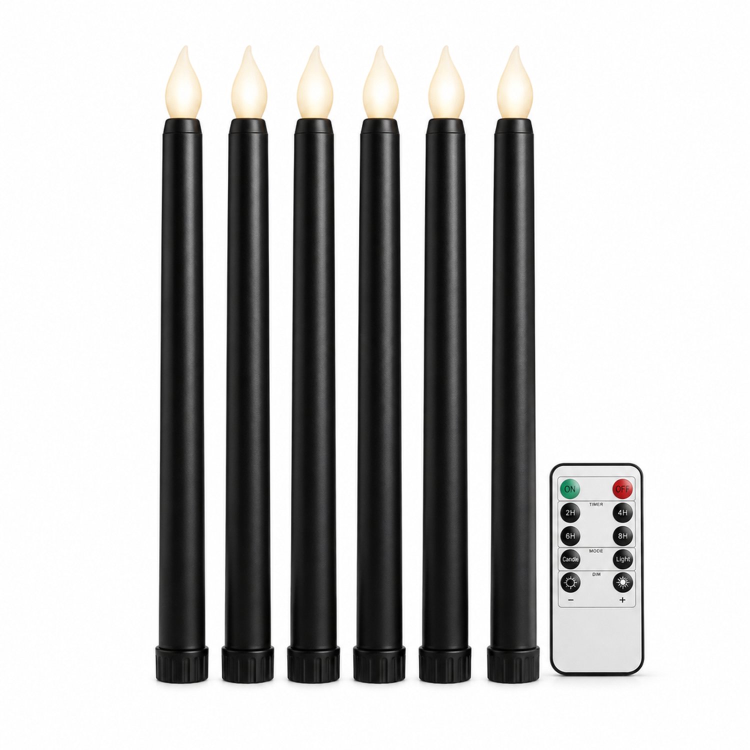 SWGOTA led kaarsen voor Halloween - 1 zwarte staafkaars, cilindervormig, kunststof, standaarduitvoering